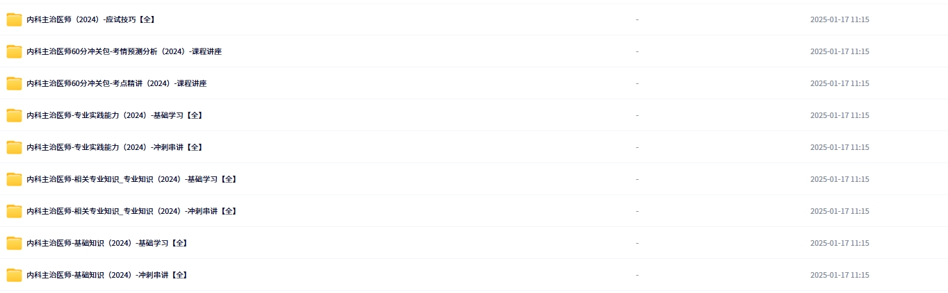 2024年内科学主治医师(专业:303)考试课程