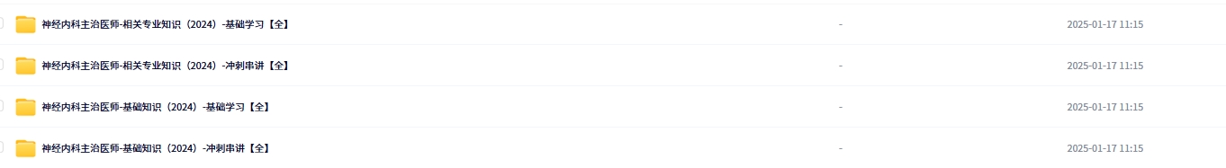 2024年神经内科学主治医师(专业:308)考试课程
