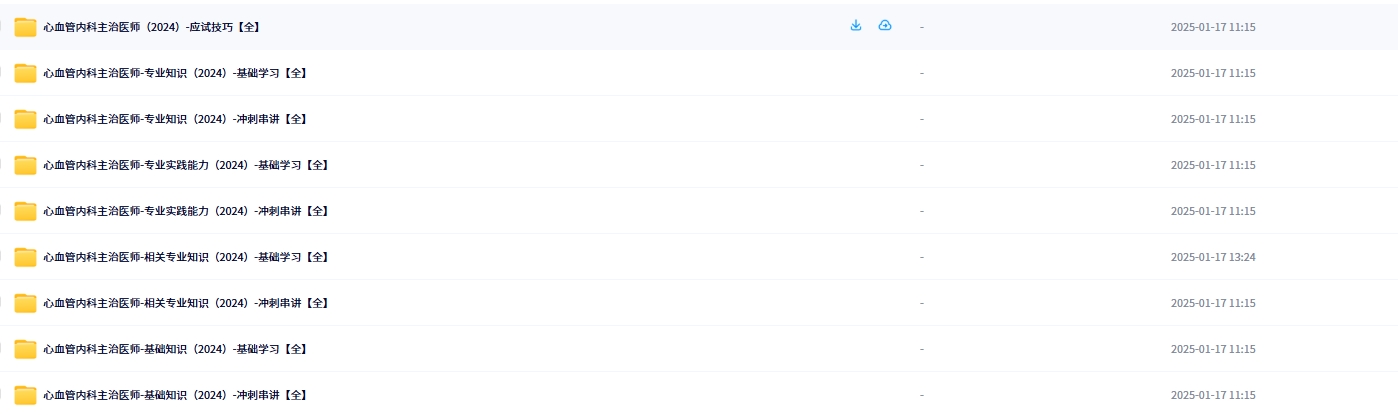 2024年心血管内科主治医师(专业:304)考试课程