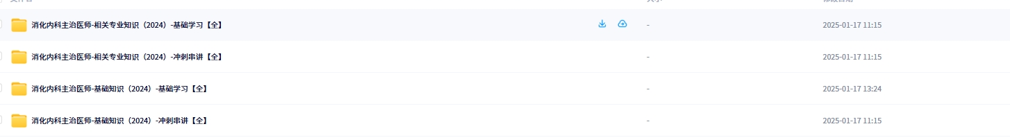 2024年消化内科学主治医师(专业:306)考试课程