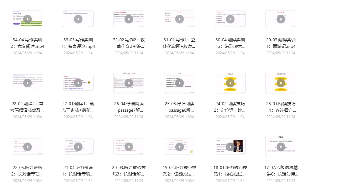 2024年6月英语四级/六级VIP全程班课程