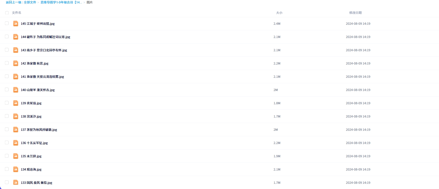 思维导图学（1-9年级古诗）