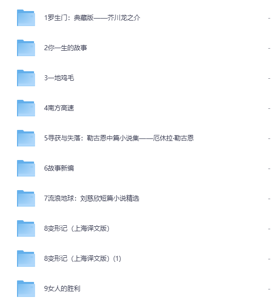 「豆瓣高分短篇小说集100部」芥川龙之介/余华/刘慈欣/门罗/博尔赫斯，中短篇经典合集，夸克网盘一键转存！