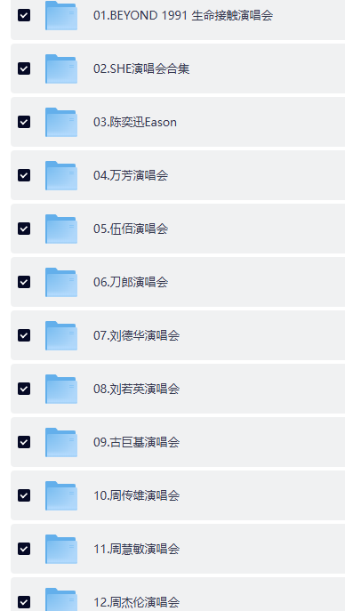 Beyond周杰伦张学友等全系列演唱会 夸克网盘高清资源下载‌