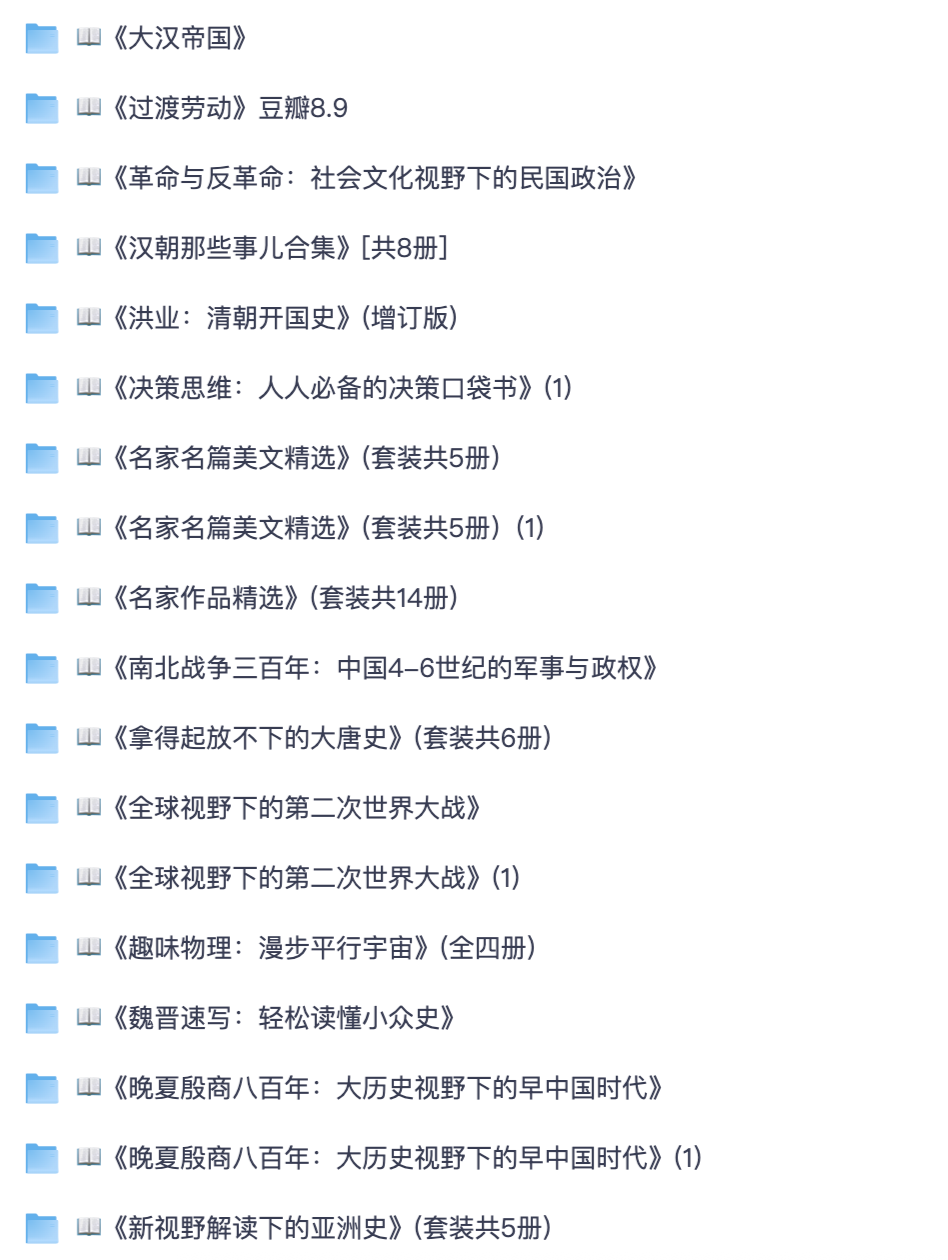 中华古籍中外通史人文大全｜百家讲坛国学视频汗青堂科普名著完整学习资料【夸克网盘分享】