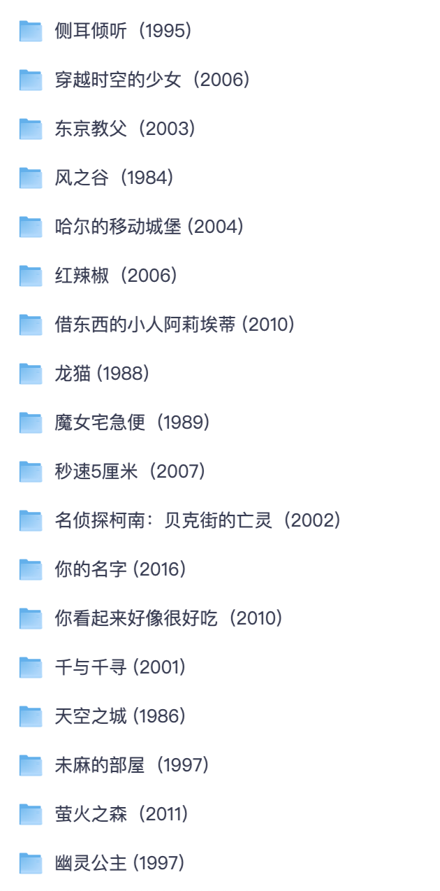 日系优质动画电影全套｜20 部豆瓣高分动漫大片超清完整版【夸克网盘资源】