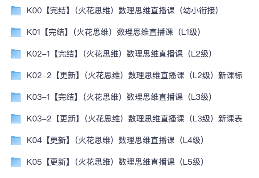 火花思维 L1‑L5 合集｜儿童数理逻辑思维训练幼小衔接完整网课【夸克网盘分享】