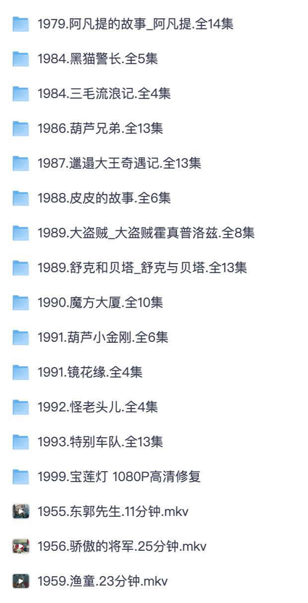 8090 童年怀旧国产老动画合集|上美影全套短片长篇剧集高清修复国语中字【夸克网盘分享】