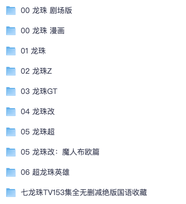 《七龙珠》完整合集 全季动画 + 剧场版 + 漫画资源夸克网盘分享
