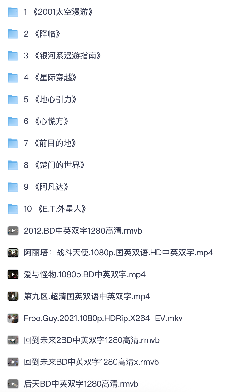 高分科幻电影合集资源包|多系列经典科幻影片汇总整理【夸克网盘分享】